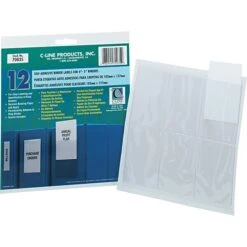 C-Line Self-Adhesive Ring Binder Label Holders, 2 1/4 X 3, 4" To 5" Binder Capacity