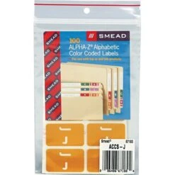 Smead® AlphaZ ACCS Color-Coded Alphabetic Label, J, Yellow, 100 Labels Per Pack (67180)