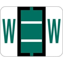 Smead BCCR Labels File Folder Label, W, Dark Green, 500 Labels/Pack (67093)