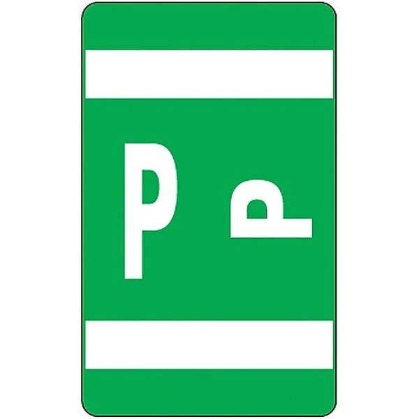 Smead® Alpha-Z Color-Coded Second Letter "P" Labels, 10 Labels Per Sheet, Dark Green, 1"H X 1 5/8"W, 100 Labels/Pk 4 Smead® Alpha-Z Color-Coded Second Letter "P" Labels, 10 Labels Per Sheet, Dark Green, 1"H X 1 5/8"W, 100 Labels/Pk - Image 2
