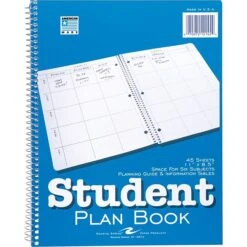 Roaring Spring Paper Products 11" X 8.5" Undated Student Plan Book, 20 Lb. Heavyweight Paper, Blue Cover (12145)