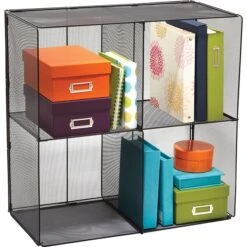 Safco Mesh Cube Storage Organizer, Onyx