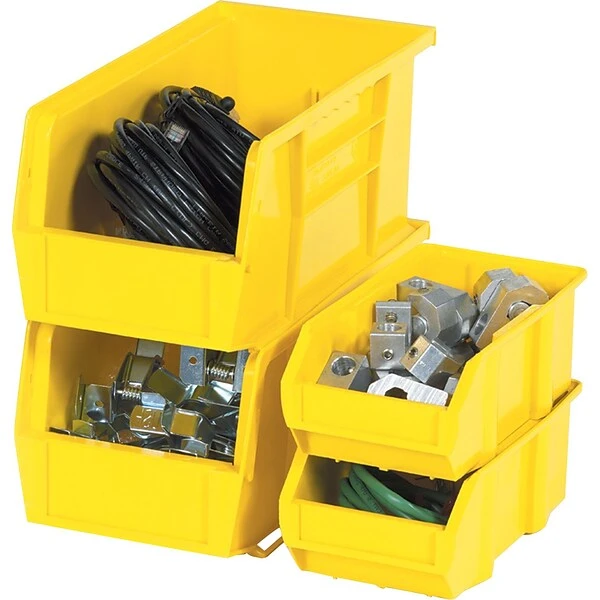 Quill Brand® 10-7/8" X 4-1/8" X 4" Plastic Stack And Hang Bins, Yellow, 12/Ct (BINP1144Y) 3 Quill Brand® 10-7/8" X 4-1/8" X 4" Plastic Stack And Hang Bins, Yellow, 12/Ct (BINP1144Y)