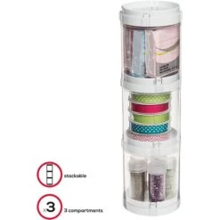 Deflect-o Stacking Canisters, Clear/White (20101CR)