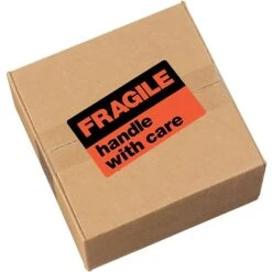 Avery "Fragile Handle With Care" Shipping Labels, Black/Neon Red, 3"H X 5"W, 40/Pk