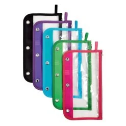 Staples® Pencil Case With Zipper, Assorted Colors