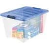 IRIS Stack & Pull 54 Qt. Latch Lid Storage Box, Clear And Blue, 6/CT (100242-CT) 2 IRIS Stack & Pull 54 Qt. Latch Lid Storage Box, Clear And Blue, 6/CT (100242-CT) -Bostich Shop s1080728 s7