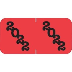 Medical Arts Press Jeter Large Compatible 4-Digit Year Labels; 2022, Red, 500/Roll (3377222)