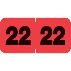 Medical Arts Press Smead Large Compatible Red End-Tab Year Labels; 2022 (3266522)