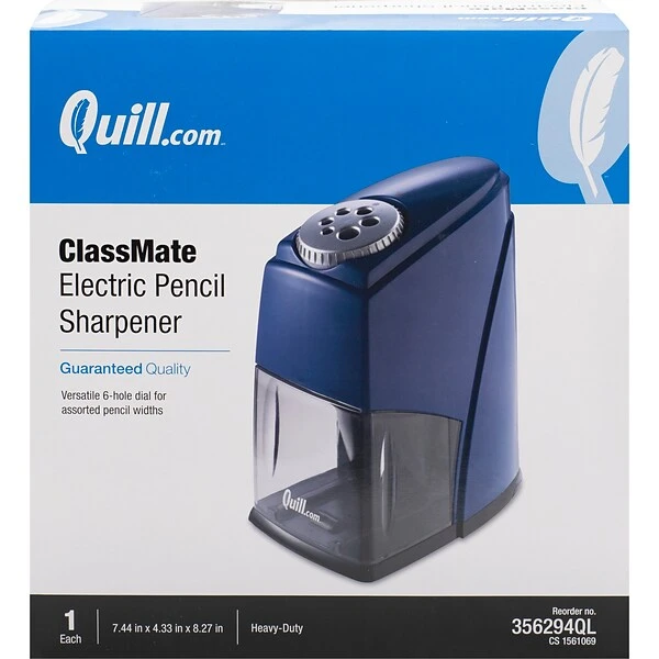 Quill Brand® ClassMate Electric Pencil Sharpener, Blue (21833-QCC) 3 Quill Brand® ClassMate Electric Pencil Sharpener, Blue (21833-QCC)