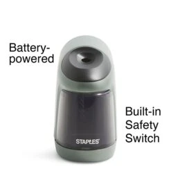 Slimline Battery Operated Pencil Sharpener, Electric, Silver/Black (17813)