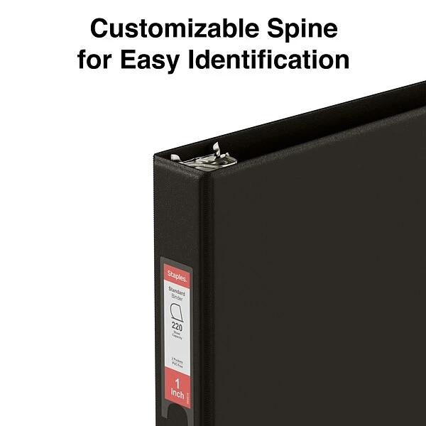 Standard 1" 3 Ring Non View Binder With D-Rings, Black (26410-CC) 3 Standard 1" 3 Ring Non View Binder With D-Rings, Black (26410-CC)