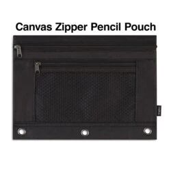 Staples® 3-Ring Pencil Pouch, Black