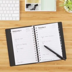 2023 Quill Brand® 5" X 8" Daily Planner, 5 X 8, Black (5215823QCC) -Bostich Shop s1225430 s7
