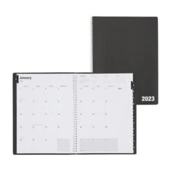 2023 Quill Brand® 8" X 11 14-Month Monthly Planner, 8x11, Black (5216023QCC)