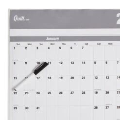 2023 Quill Brand® 32" X 48" Monthly Dry Erase Wall Calendar W/Marker, Reversible, Gray (5216723QCC) -Bostich Shop s1225499 s7