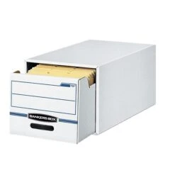 Bankers Box Stor/Drawer File Storage Drawers, Letter Size, White/Blue (00721)