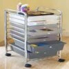 Seville Classics 8 Drawer Storage Bin Organizer Cart, White/Gray/Black Gradient