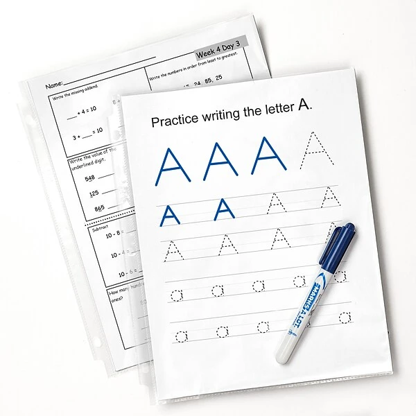 Avery Economy Sheet Protectors, 8-1/2" X 11", Semi-Clear, 50/Box (74098) 4 Avery Economy Sheet Protectors, 8-1/2" X 11", Semi-Clear, 50/Box (74098) - Image 2