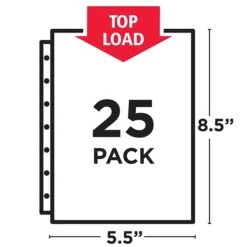 Avery Mini Heavy Weight Sheet Protectors, 8-1/2" X 5-1/2", Clear, 25/Pack (77004) -Bostich Shop sp129213458 s7