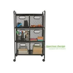 Mind Reader 6-Drawer Office Utility Cart, Black (6DRMESH-BLK) -Bostich Shop sp131482040 s7