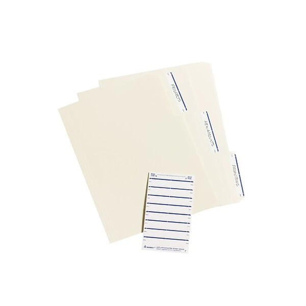 Avery Easy Peel Laser/Inkjet File Folder Labels, 2/3" X 3 7/16", Dark Blue, 252 Labels Per Pack (13921/5200) 4 Avery Easy Peel Laser/Inkjet File Folder Labels, 2/3" X 3 7/16", Dark Blue, 252 Labels Per Pack (13921/5200) - Image 2