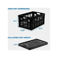 Mount-It! 51.78 Qt. Open Lid Storage Crate, Black (WI-3002) -Bostich Shop sp136000079 s7
