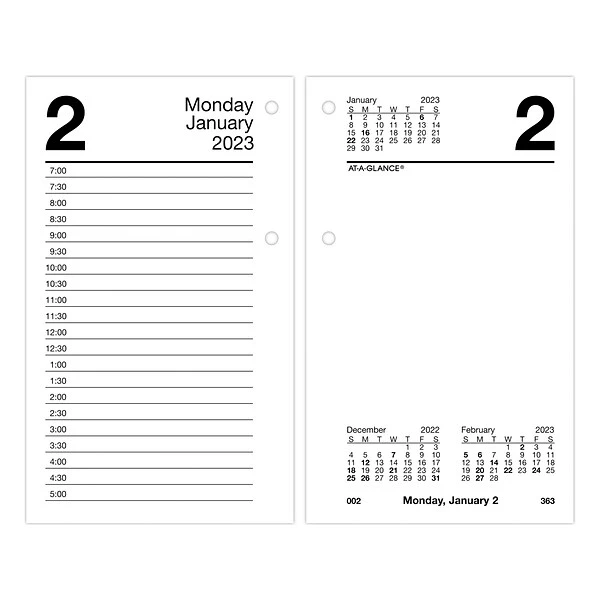 2023 AT-A-GLANCE 6" X 3.5" Daily Loose-Leaf Desk Calendar Refill, White (E717-50-23) 3 2023 AT-A-GLANCE 6" X 3.5" Daily Loose-Leaf Desk Calendar Refill, White (E717-50-23)