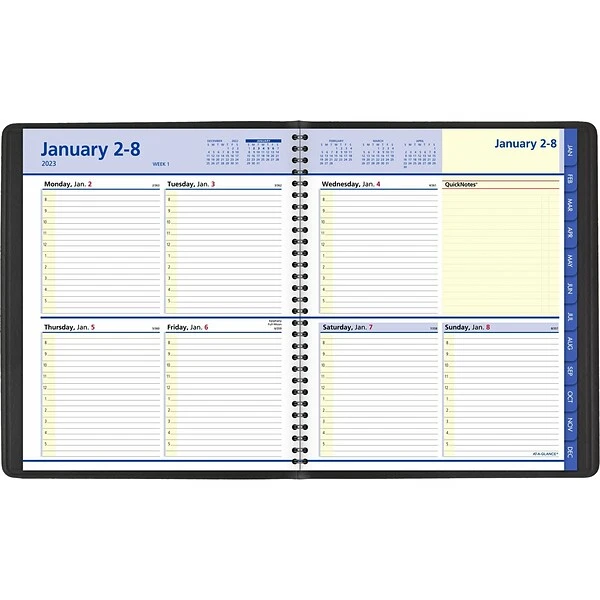2023 AT-A-GLANCE QuickNotes 8" X 10" Weekly & Monthly Appointment Book Planner, Black (76-01-05-23) 5 2023 AT-A-GLANCE QuickNotes 8" X 10" Weekly & Monthly Appointment Book Planner, Black (76-01-05-23) - Image 3