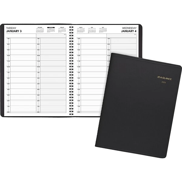 2023 AT-A-GLANCE 8" X 11" Daily Two-Person Appointment Book, Black (70-222-05-23) 4 2023 AT-A-GLANCE 8" X 11" Daily Two-Person Appointment Book, Black (70-222-05-23) - Image 2