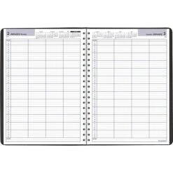 2023 AT-A-GLANCE DayMinder 8" X 11" Daily 4-Person Group Appointment Book, Black (G560-00-23)