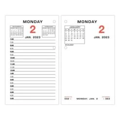 2023 AT-A-GLANCE 6" X 3.5" Daily Loose-Leaf Desk Calendar Refill, White (E017-50-23)