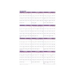 2023 AT-A-GLANCE 24" X 36" Yearly Wall Calendar, White/Purple/Red (PM12-28-23)