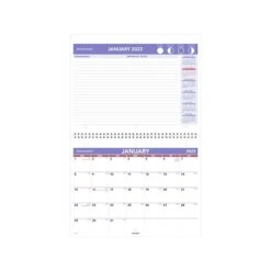 2023 AT-A-GLANCE 11" X 8.5" Monthly Desk Or Wall Calendar, White/Purple/Red (PM170-28-23)