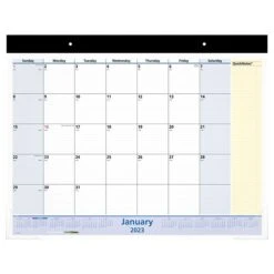 2023 AT-A-GLANCE QuickNotes 22" X 17" Monthly Desk Pad Calendar, White/Blue/Yellow (SK700-00-23)