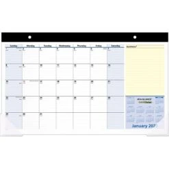 2023 AT-A-GLANCE QuickNotes 18" X 11" Monthly Compact Desk Pad Calendar, Blue/White/Yellow (SK710-00-23)