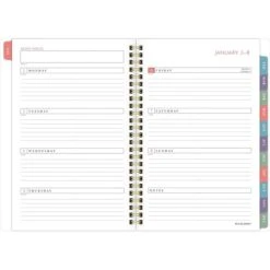 2023 AT-A-GLANCE BADGE Hand-Drawn Geo 5.5" X 8.5" Weekly & Monthly Planner, Blue/Yellow/White (1641H-200-23) -Bostich Shop sp152199467 s7