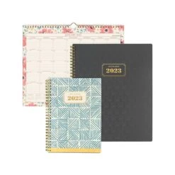2023 AT-A-GLANCE BADGE Hand-Drawn Geo 5.5" X 8.5" Weekly & Monthly Planner, Blue/Yellow/White (1641H-200-23) -Bostich Shop sp152199470 s7