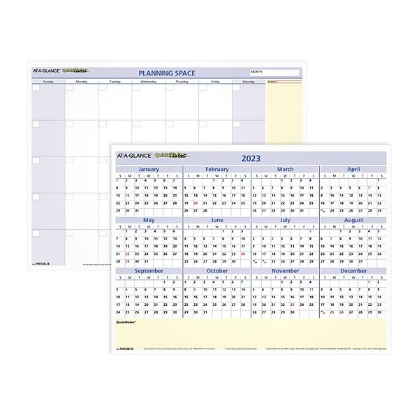 2023 AT-A-GLANCE QuickNotes 16" X 12" Yearly Wet-Erase Wall Calendar, White/Blue/Yellow (PM550B-28-23) 4 2023 AT-A-GLANCE QuickNotes 16" X 12" Yearly Wet-Erase Wall Calendar, White/Blue/Yellow (PM550B-28-23) - Image 2