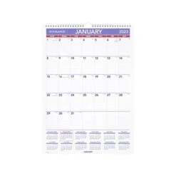 2023 AT-A-GLANCE 12" X 17" Monthly Wet-Erase Wall Calendar, Purple/Red/White (PMLM02-28-23)