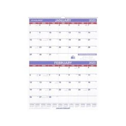 2023 AT-A-GLANCE 22" X 29" Two-Month Wall Calendar, White/Purple/Red (PM9-28-23)