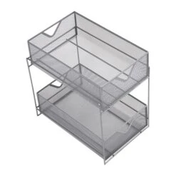 Mind Reader Network Collection 2-Tier Metal Mesh Storage Baskets, Silver (CABASK2T-SIL) -Bostich Shop sp155207118 s7