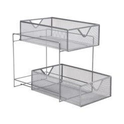Mind Reader Network Collection 2-Tier Metal Mesh Storage Baskets, Silver (CABASK2T-SIL) -Bostich Shop sp155207119 s7