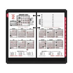 2023 AT-A-GLANCE Burkhart's Day Counter 7.5" X 4.5" Daily Loose-Leaf Desk Calendar Refill, Black/Red (E712-50-23)