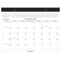 2023 AT-A-GLANCE 21.75" X 17" Monthly Desk Pad Calendar, Green/White (GG2500-00-23)