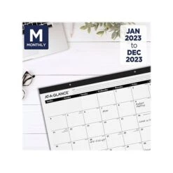 2023 AT-A-GLANCE 21.75" X 17" Monthly Desk Pad Calendar, Black/White (SK24-00-23) -Bostich Shop sp155729360 s7