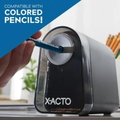 X-ACTO Mighty Mite Electric Pencil Sharpener, Black/Silver (19501/19501X) -Bostich Shop sp155768856 s7