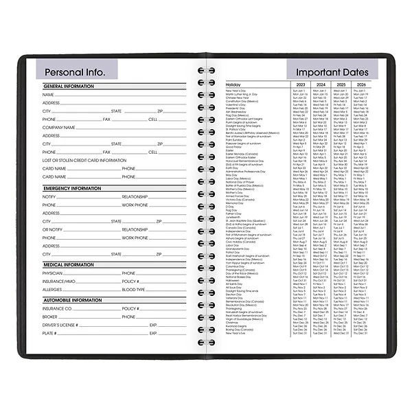 2023 AT-A-GLANCE DayMinder 5" X 8" Weekly Appointment Book, Black (G200-00-23) 6 2023 AT-A-GLANCE DayMinder 5" X 8" Weekly Appointment Book, Black (G200-00-23) - Image 4