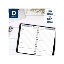 2023 AT-A-GLANCE DayMinder 5" X 8" Daily Appointment Book, Black (SK44-00-23)