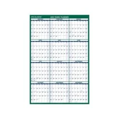 2023 AT-A-GLANCE 32" X 48" Yearly Wet-Erase Wall Calendar, Reversible, Green/Blue (PM310-28-23)